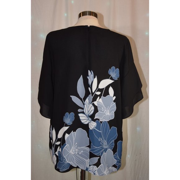 Alfani Floral Chiffon Blouse size L - Picture 3 of 7